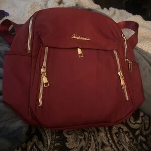 Burgundy Red Backpack with Gold Zippers brand new never used
